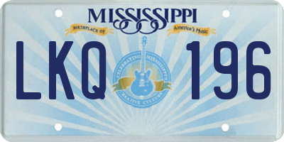 MS license plate LKQ196