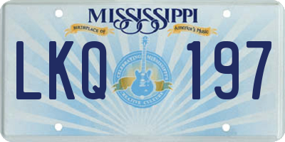 MS license plate LKQ197