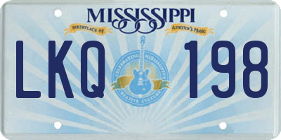 MS license plate LKQ198