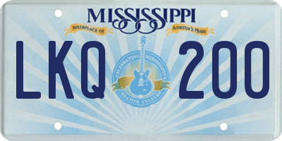 MS license plate LKQ200