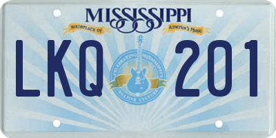 MS license plate LKQ201