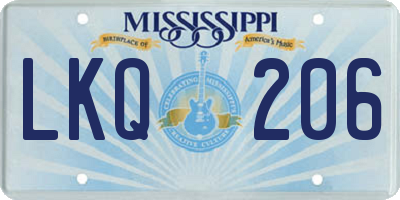 MS license plate LKQ206