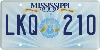 MS license plate LKQ210