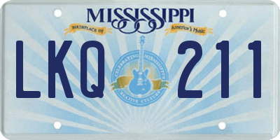 MS license plate LKQ211