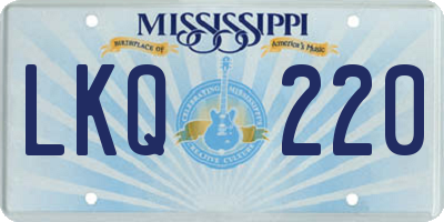 MS license plate LKQ220