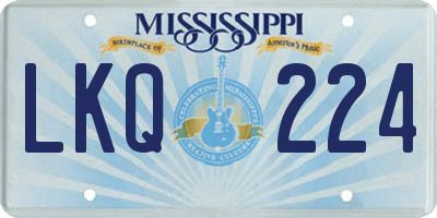 MS license plate LKQ224