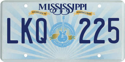 MS license plate LKQ225