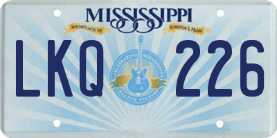 MS license plate LKQ226