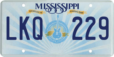 MS license plate LKQ229