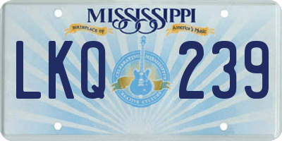 MS license plate LKQ239
