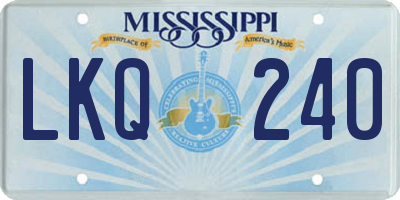 MS license plate LKQ240
