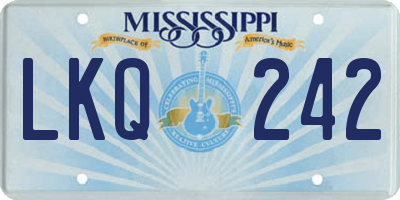 MS license plate LKQ242