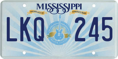 MS license plate LKQ245
