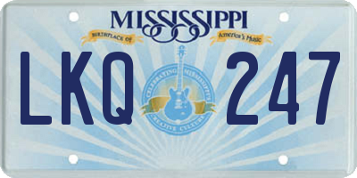 MS license plate LKQ247