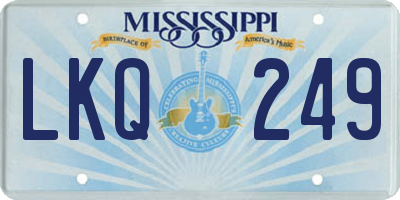 MS license plate LKQ249
