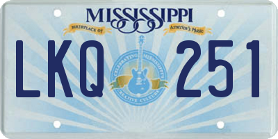 MS license plate LKQ251
