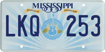 MS license plate LKQ253