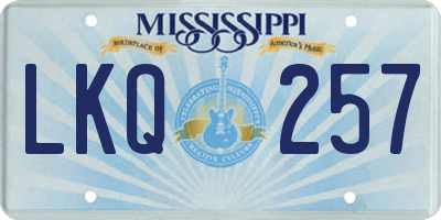MS license plate LKQ257