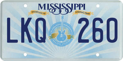 MS license plate LKQ260