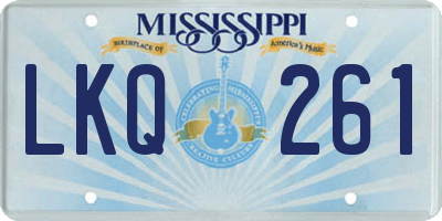 MS license plate LKQ261