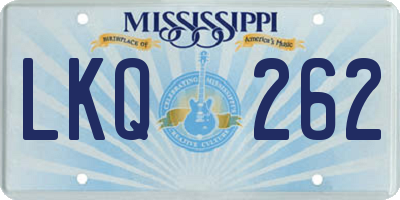 MS license plate LKQ262