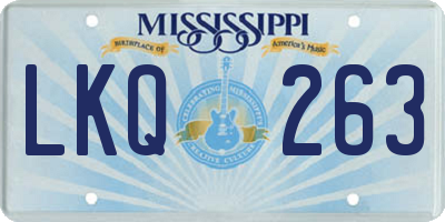MS license plate LKQ263