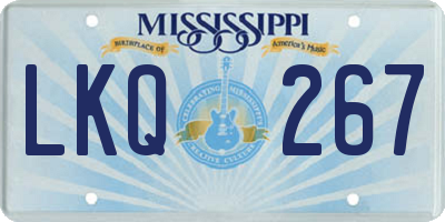 MS license plate LKQ267