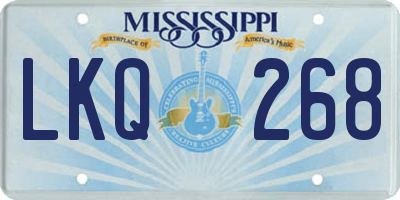 MS license plate LKQ268