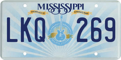 MS license plate LKQ269