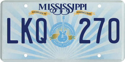 MS license plate LKQ270