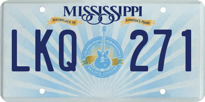 MS license plate LKQ271