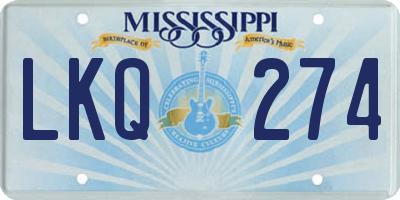 MS license plate LKQ274