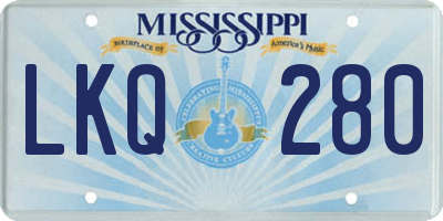 MS license plate LKQ280