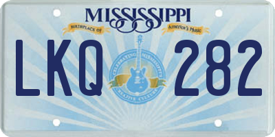 MS license plate LKQ282
