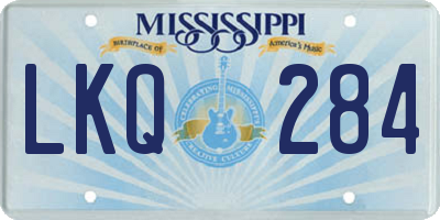 MS license plate LKQ284