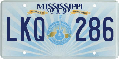 MS license plate LKQ286