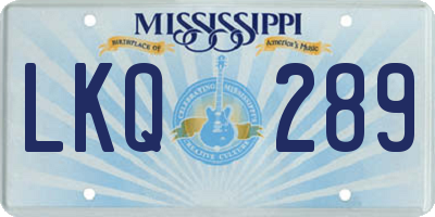 MS license plate LKQ289