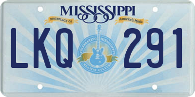 MS license plate LKQ291