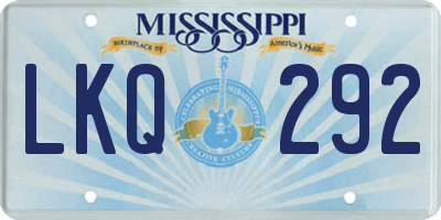 MS license plate LKQ292