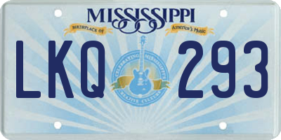 MS license plate LKQ293