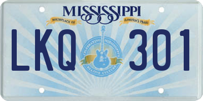 MS license plate LKQ301