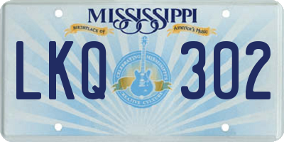 MS license plate LKQ302