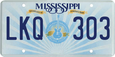 MS license plate LKQ303