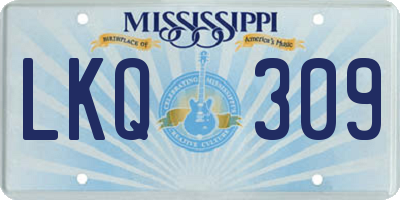 MS license plate LKQ309