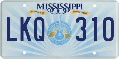 MS license plate LKQ310