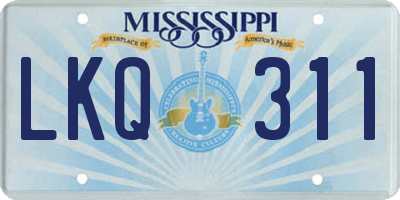 MS license plate LKQ311
