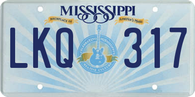 MS license plate LKQ317