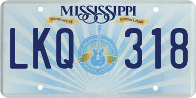 MS license plate LKQ318