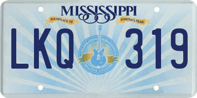 MS license plate LKQ319