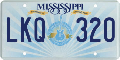 MS license plate LKQ320